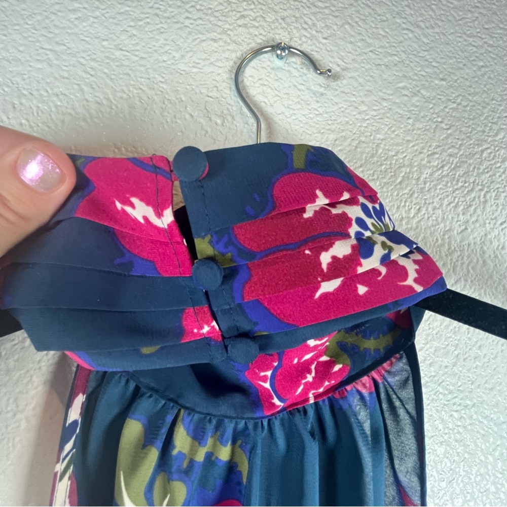 Tucker for Target Navy Halter Top with Pink Floral Print Women’s Small - Picture 6 of 11